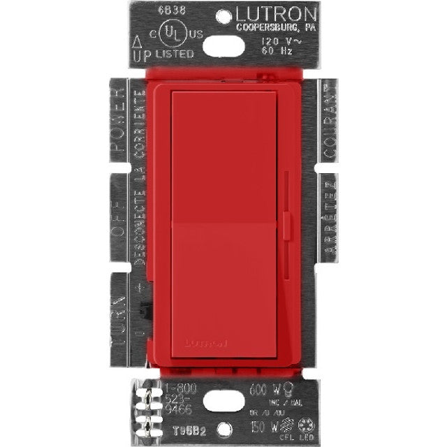 Lutron Diva dimmer switch in Signal Red