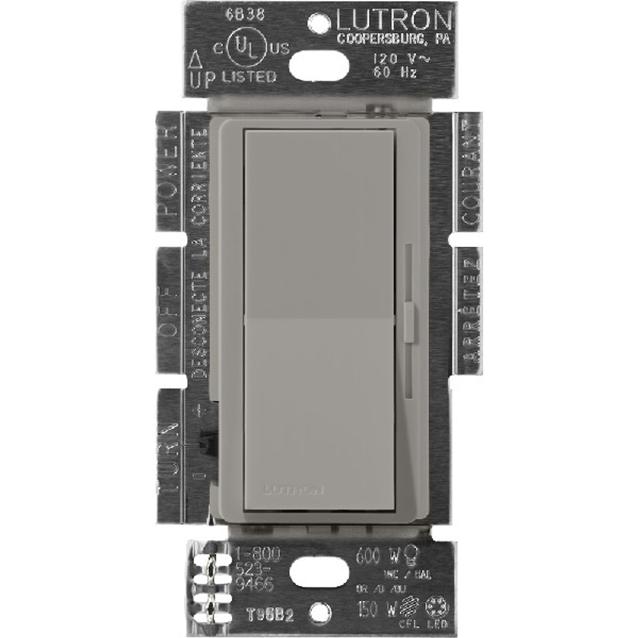 Lutron Diva dimmer switch in Cobblestone