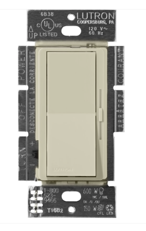 Lutron Diva dimmer switch in Clay