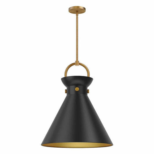 Alora Mood Emerson PD412018AGMB 18-Inch Pendant Light in Aged Gold with Steel Shade