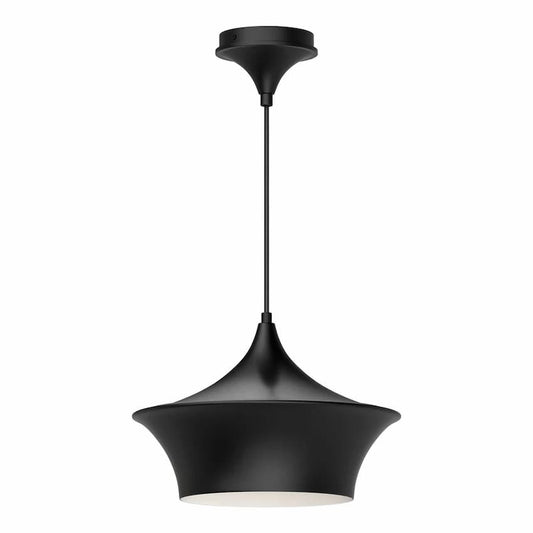 Alora Mood Emiko PD523016MB 16-Inch Pendant Light in Matte Black with Steel and Glass Construction