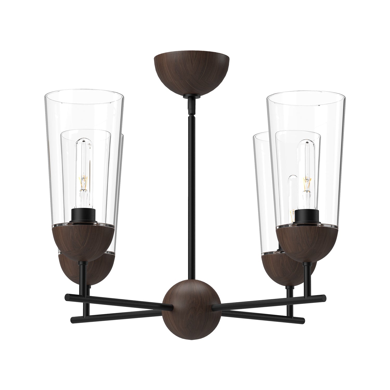Alora Mood Emil matte black chandelier CH542324MBWT
