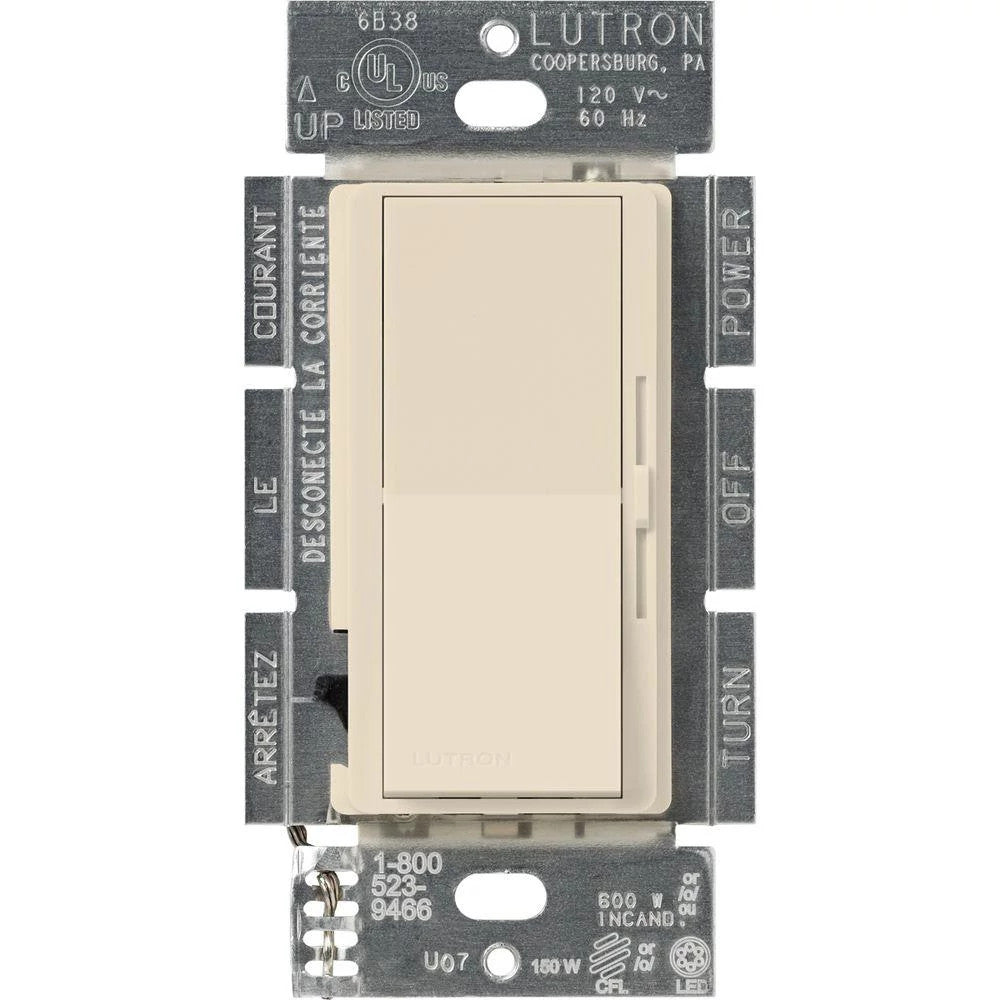 Lutron Diva LED+ dimmer switch in Light Almond