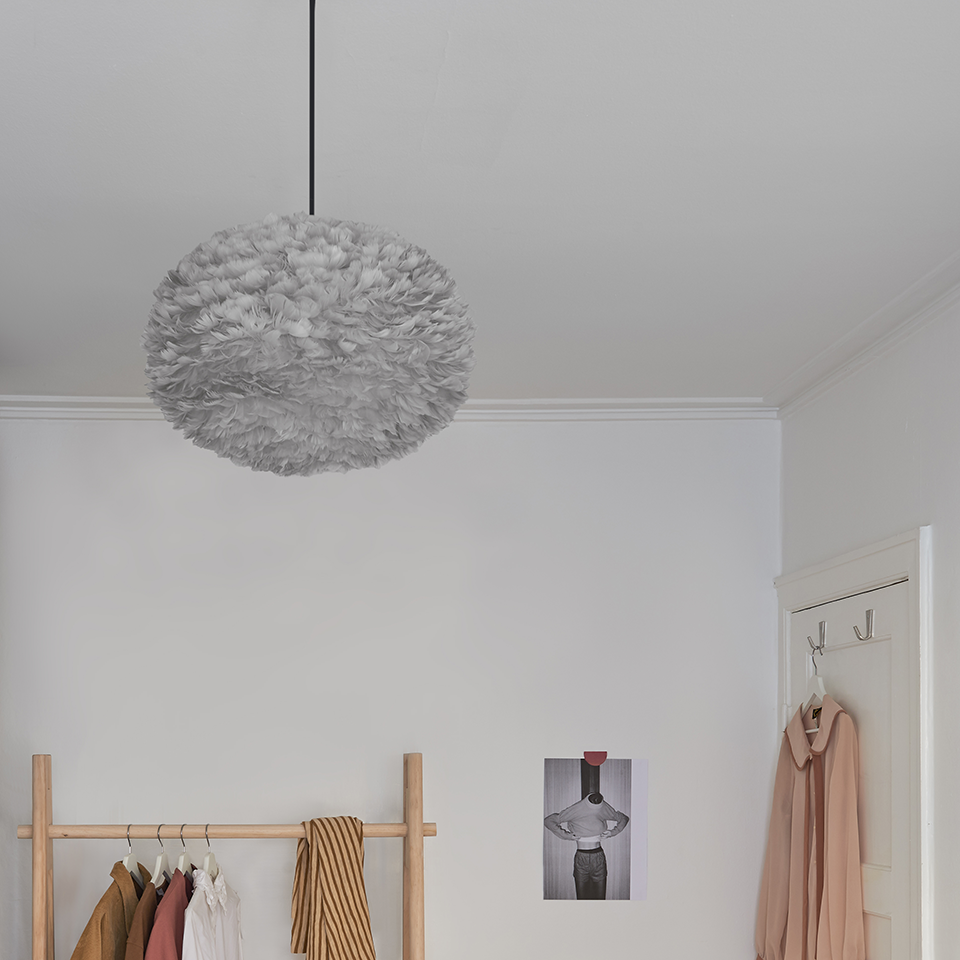 UMAGE Eos Large Grey Replacement Shade — styled interior view