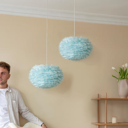UMAGE Eos Medium Light Blue Replacement Shade — styled interior view 2