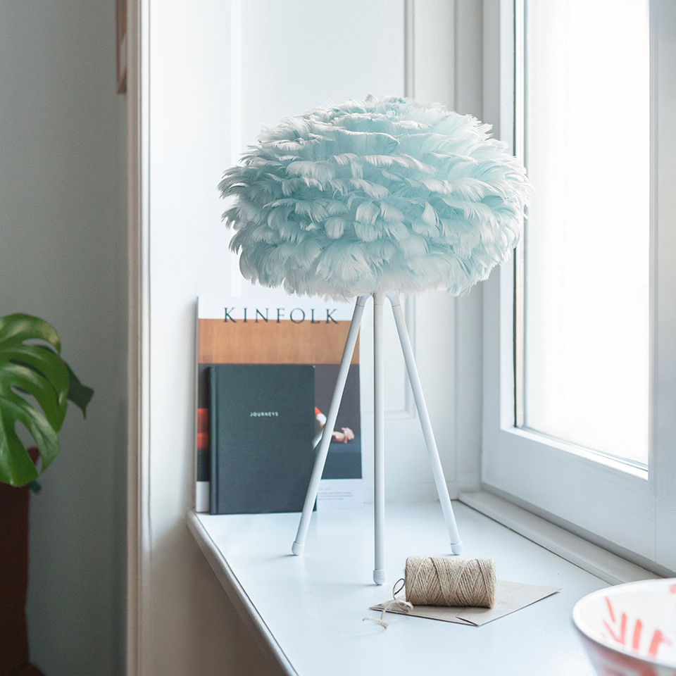 UMAGE Eos Mini Light Blue Replacement Shade — styled interior view 2