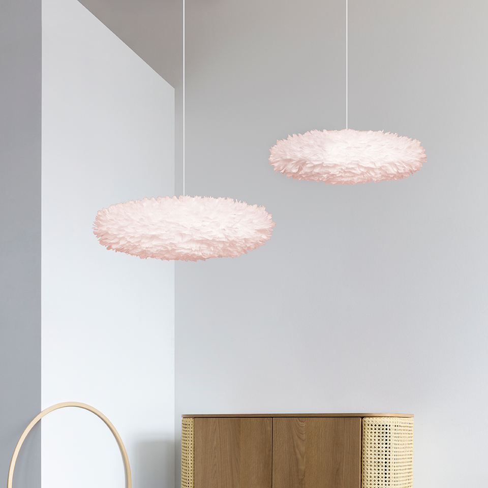 UMAGE Eos Esther Large Light Rose Replacement Shade — styled interior view