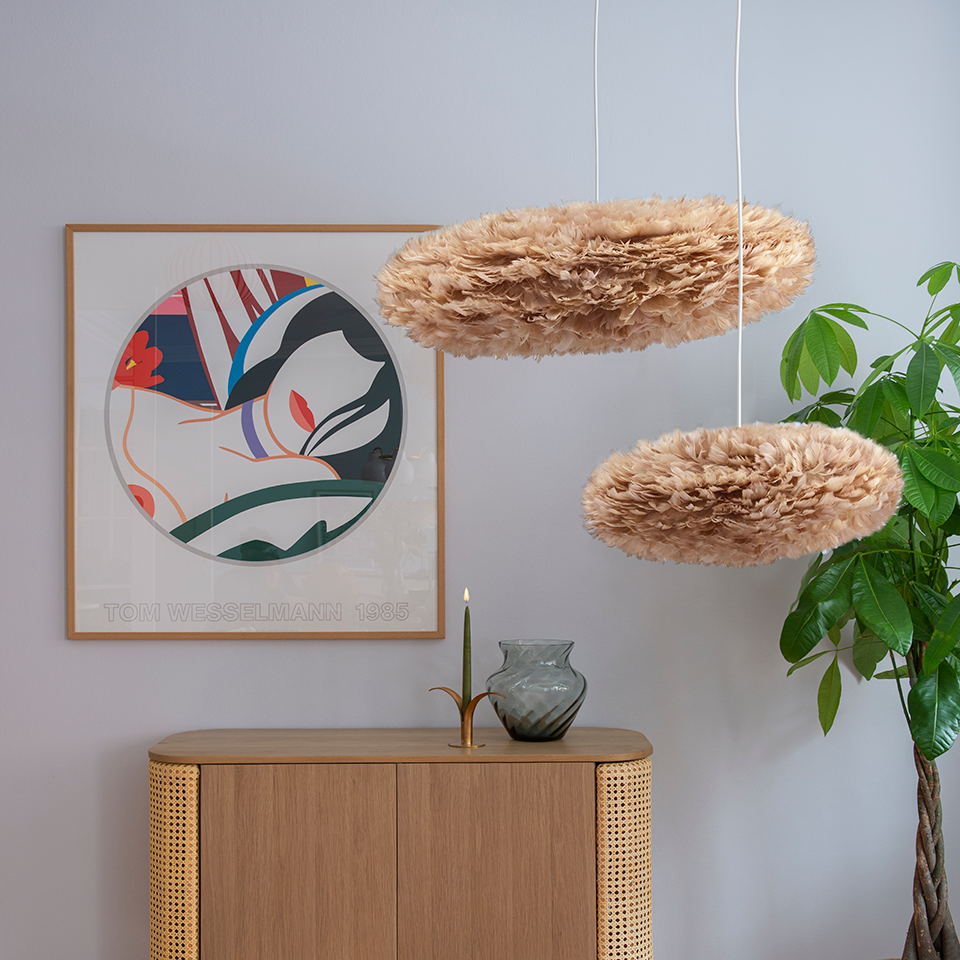 UMAGE Eos Esther Medium Light Brown Replacement Shade — styled interior view