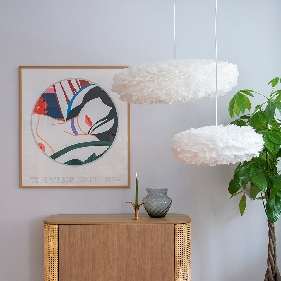 UMAGE Eos Esther Large White Replacement Shade — styled interior view 5