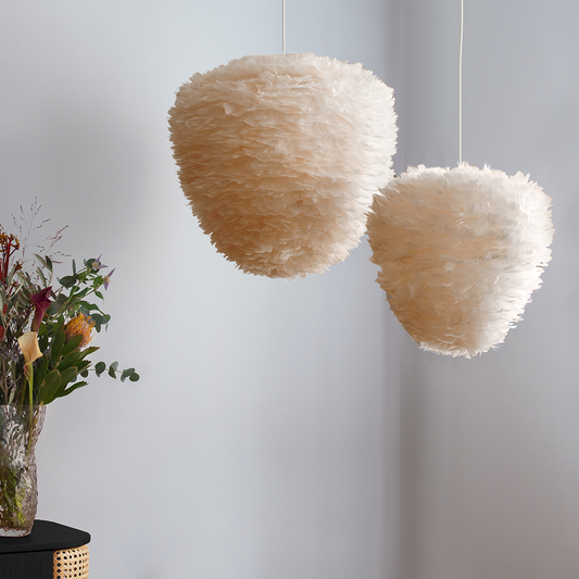 UMAGE Eos Evia Large Light Brown Replacement Shade — styled interior view