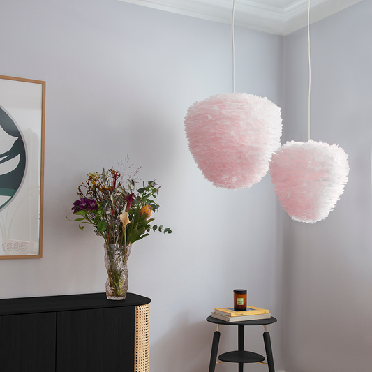 UMAGE Eos Evia Medium Light Rose Replacement Shade — styled interior view