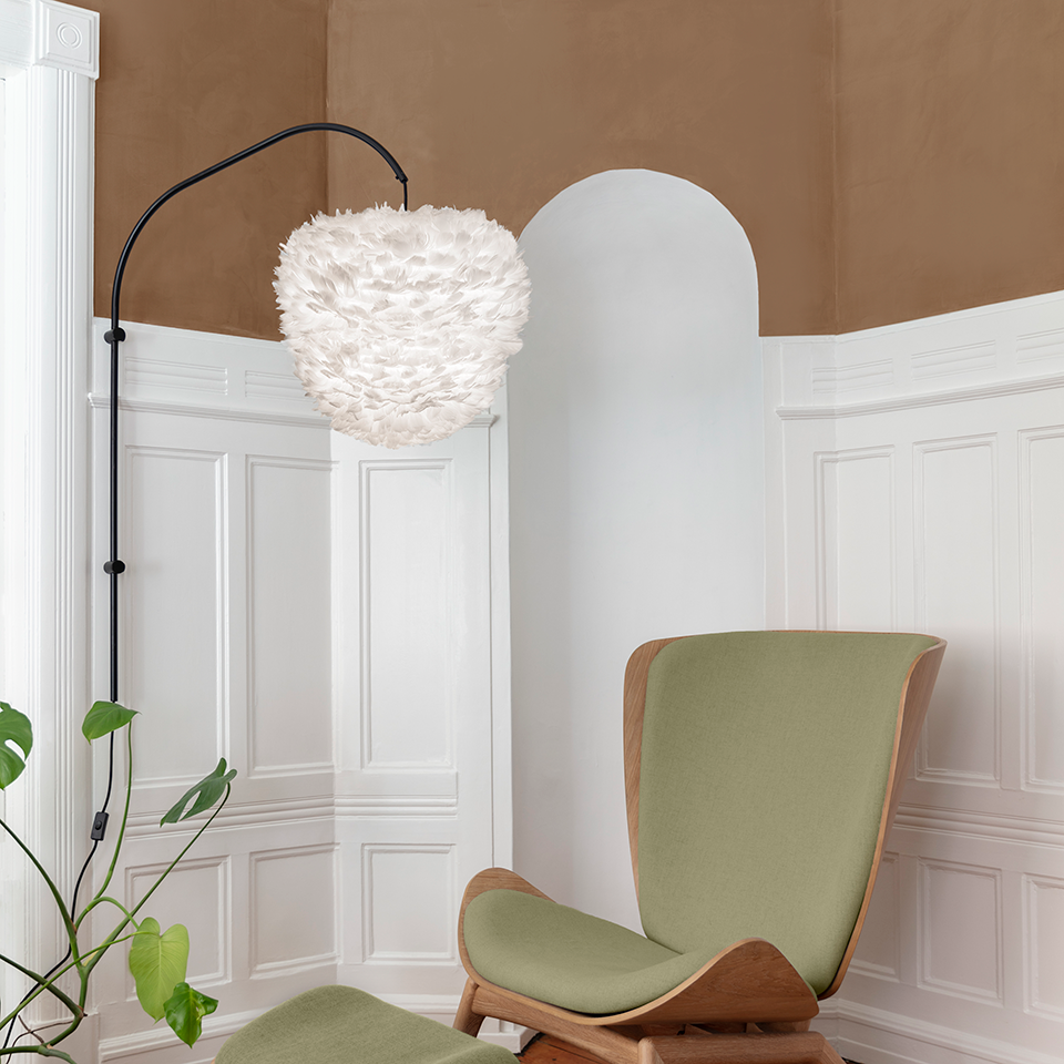 UMAGE Eos Evia Medium White Replacement Shade — styled interior view 2