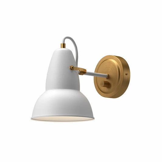 Alora Mood Felix WV576607WHAG 7-Inch Vanity Light in Aged Gold with White Steel Shade