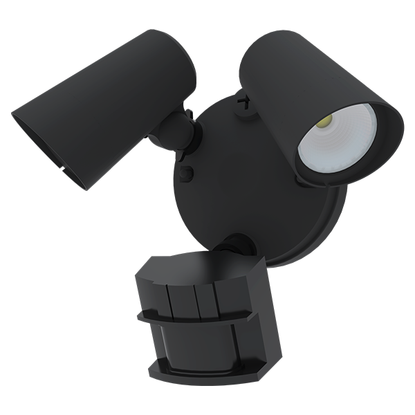 Fora Security Light w/Motion Sensor 3CCT Black - American Lighting FL2-3CCT-BK