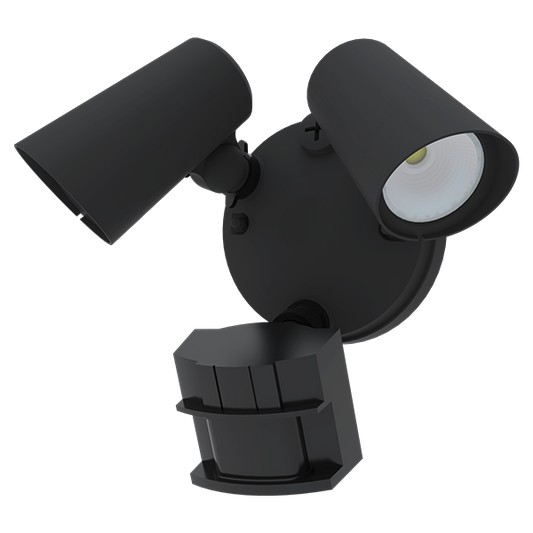 Fora Security Light w/Motion Sensor 3CCT Black - American Lighting FL2-3CCT-BK
