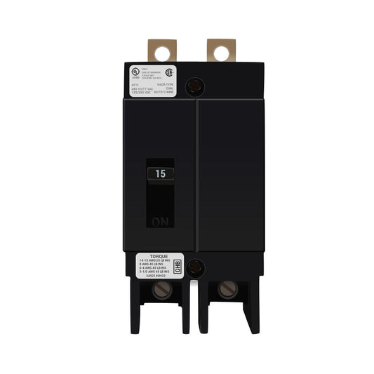 Cutler Hammer Bolt-on 480V 15A 2 pole circuit breaker 14kA@480V