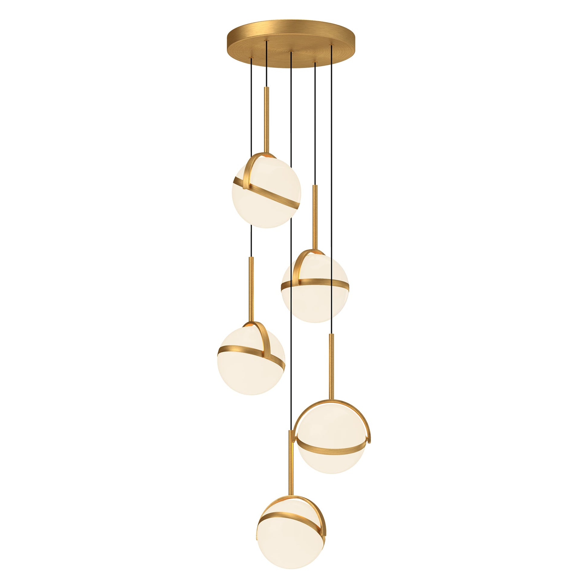 Alora Globo brushed gold multi-pendant MP301005BG