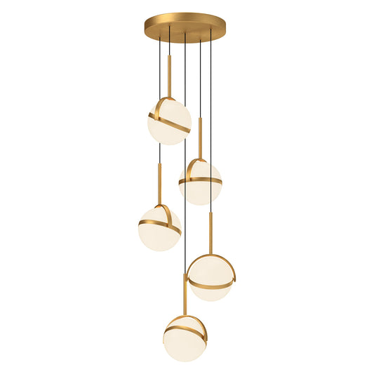 Alora Globo brushed gold multi-pendant MP301005BG