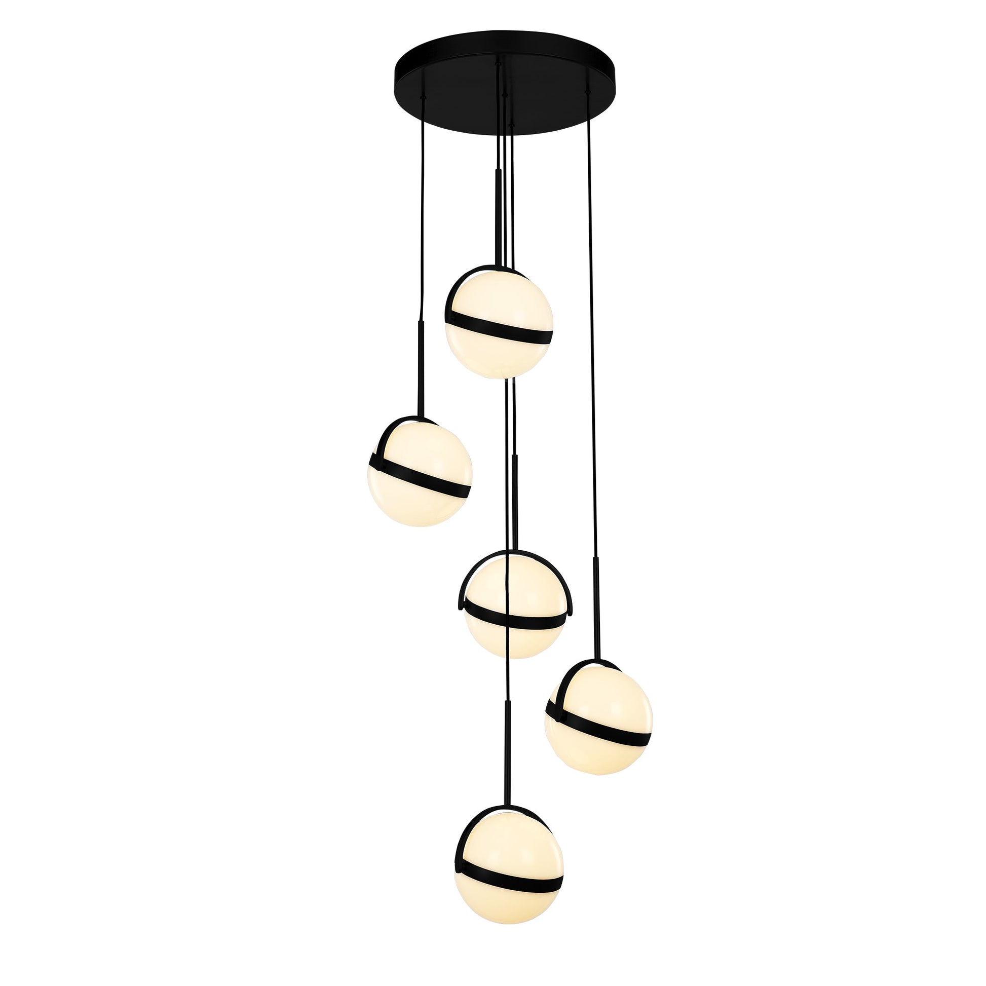 Alora Globo matte black multi-pendant MP301005MB