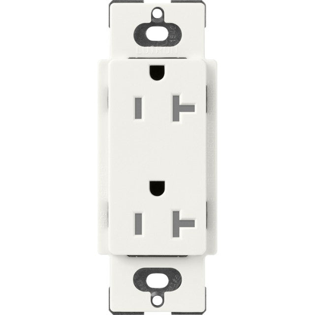 Lutron Claro 20 A tamper-resistant duplex receptacle in Glacier White