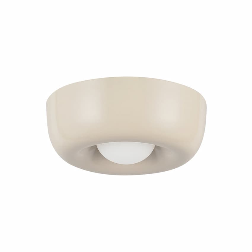 Kuzco Hayden FM68506-PW modern pearl white ceiling fixture with aluminum, steel, and glass construction