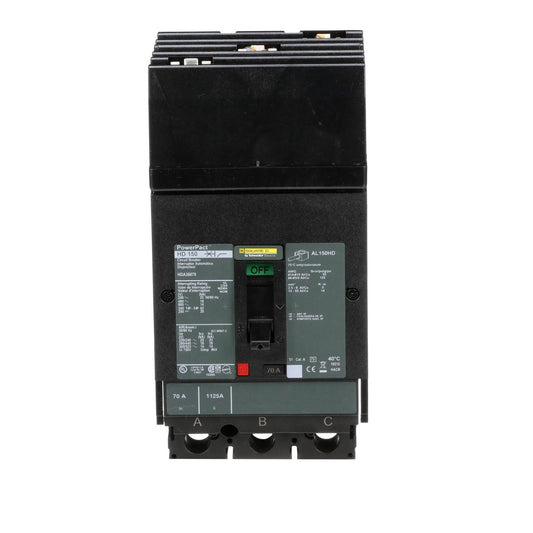 Square D 70A 600V 3 Pole I-Line Thermal Magnetic Circuit Breaker PowerPact H