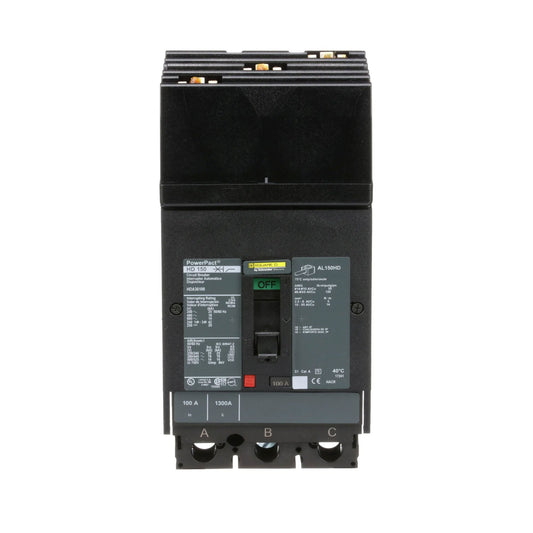 Square D 100A 600V 3 Pole I-Line Thermal Magnetic Circuit Breaker PowerPact H