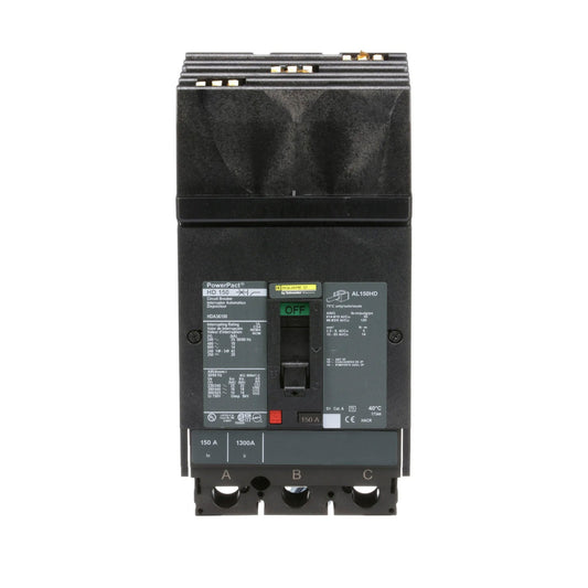 Square D PowerPacT H 150A 3 Pole 600/690VAC 18kAIC I-Line Plug-In Thermal Magnetic Molded Case Circuit Breaker