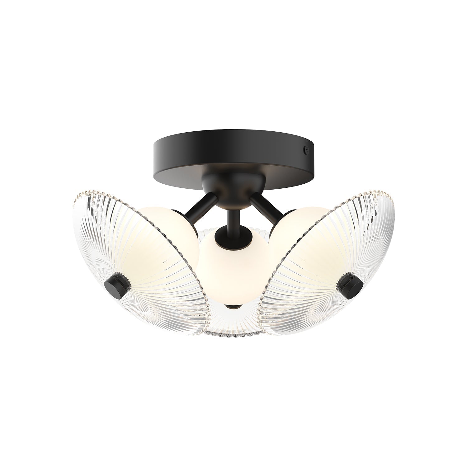 Alora Mood Hera matte black flush mount FM417604MBCR