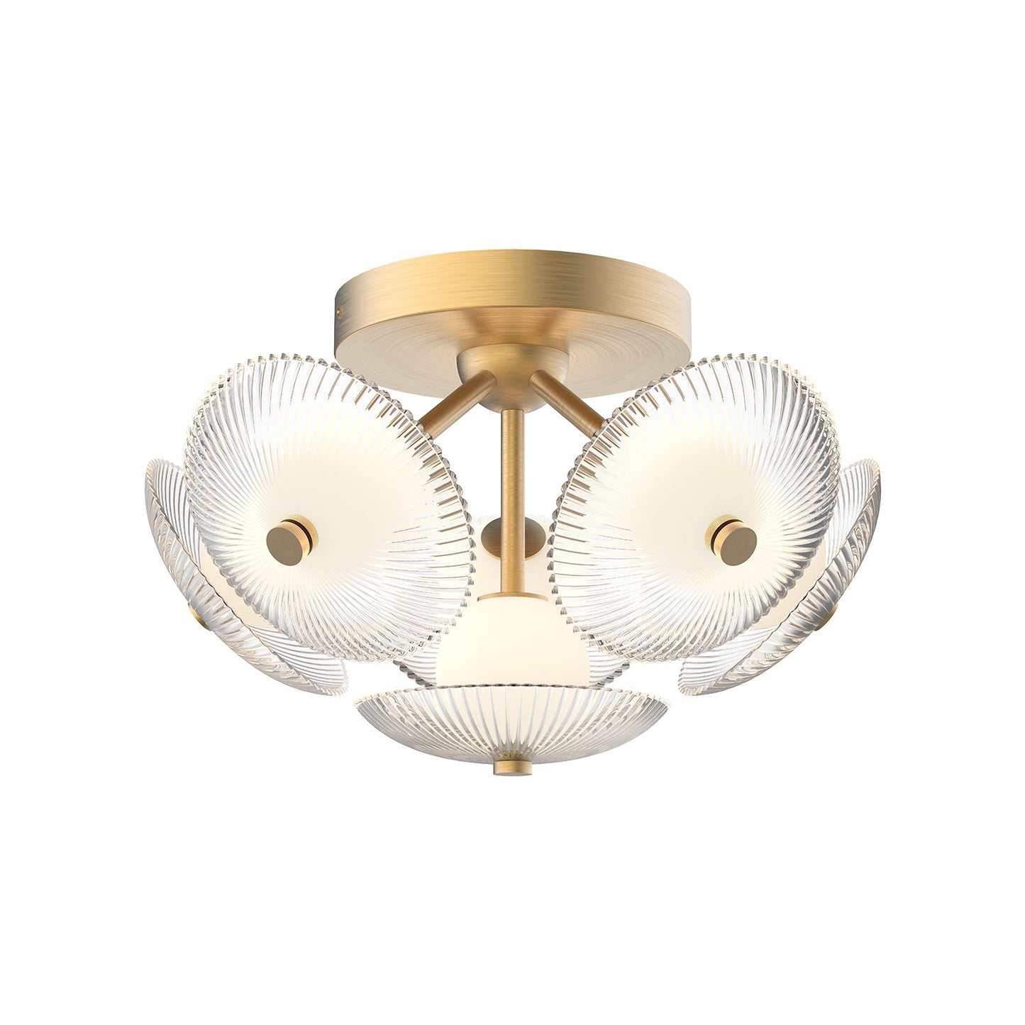 Alora Mood Hera brushed gold flush mount FM417606BGCR-UNV