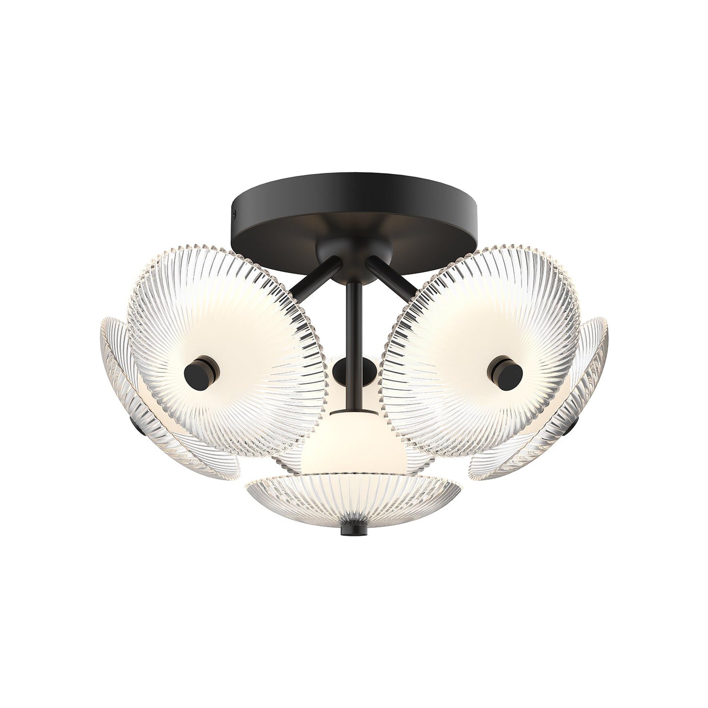 Alora Mood Hera matte black flush mount FM417606MBCR