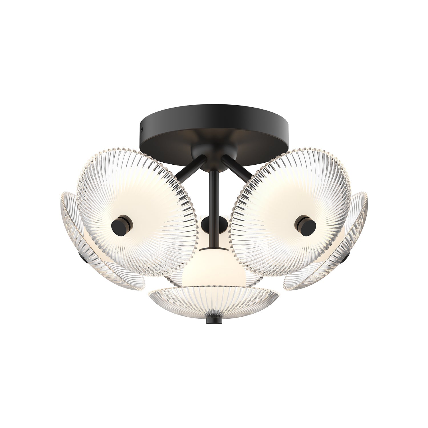 Alora Mood Hera matte black flush mount FM417606MBCR
