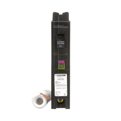 Square D 20A 120V 1-Pole Homeline Dual Function Circuit Breaker Plug-In