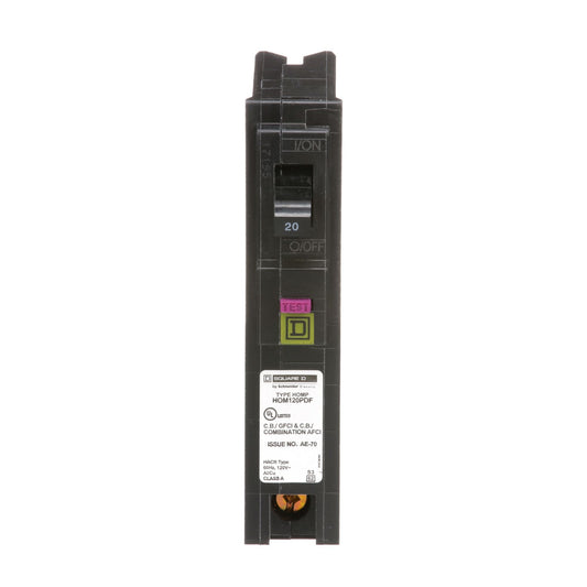 Square D 20 Amp 120 Volt 1 Pole Plug-On Dual Function Circuit Breaker