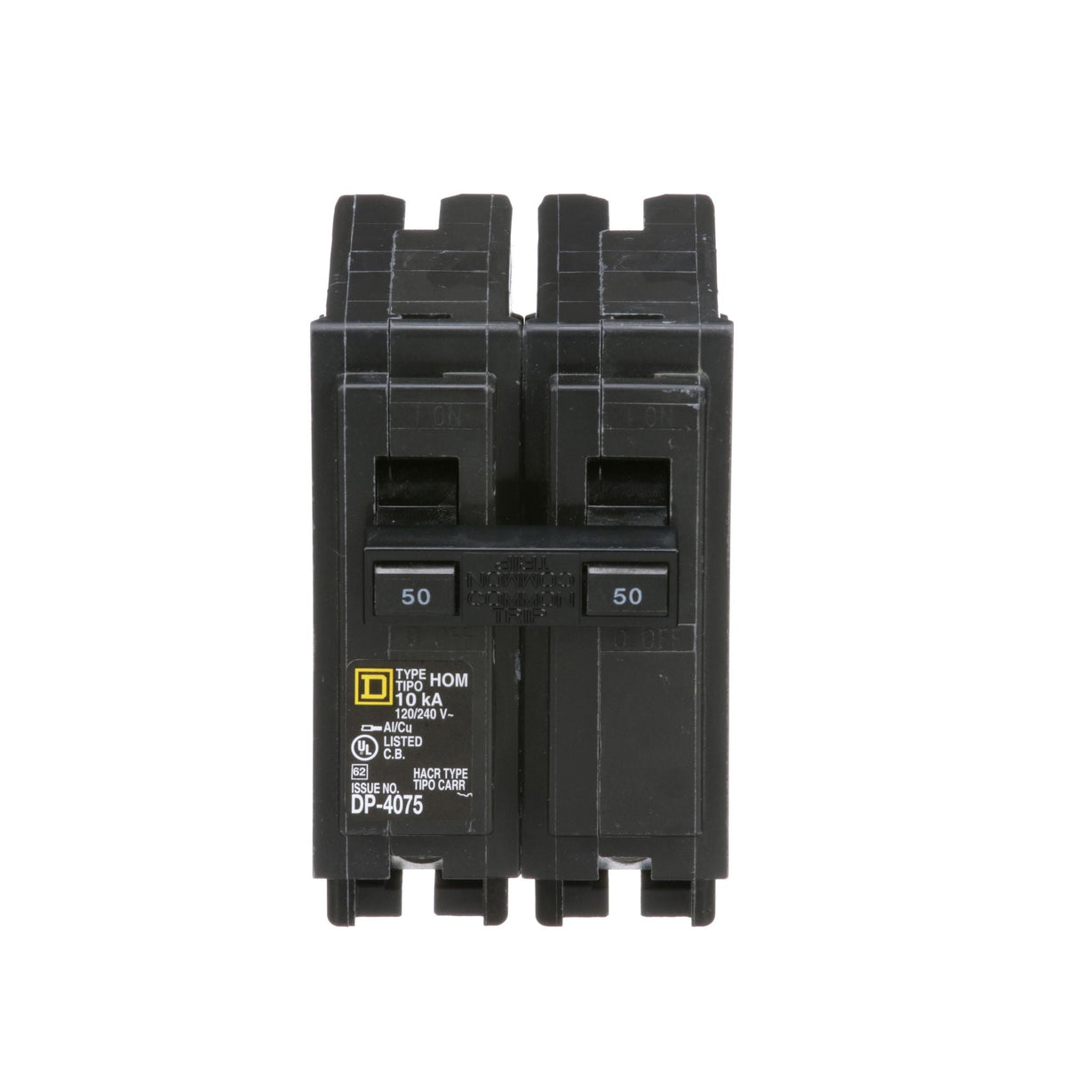 Square D 50 Amp 2 Pole 120/240VAC Homeline Circuit Breaker Plug-In