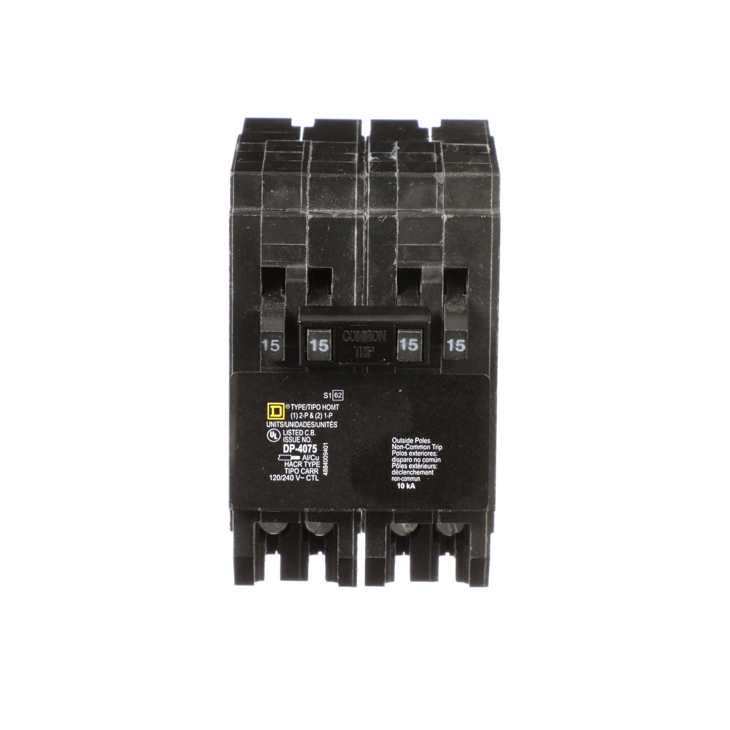 Square D 15 Amp 240 Volt 4 Pole Homeline Circuit Breaker