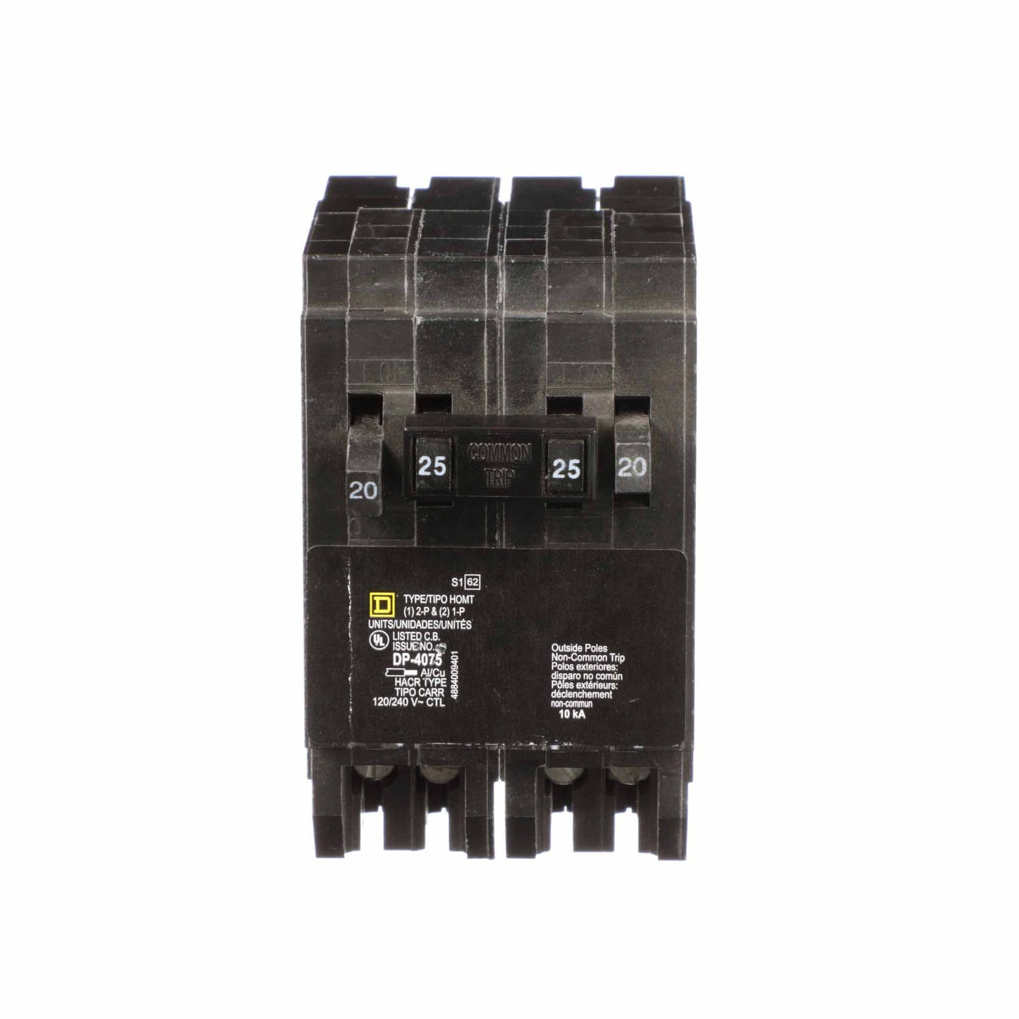 Square D Homeline Tandem Mini Circuit Breaker 20A 25A 1 & 2 Pole 120/240V 10kA Plug-In