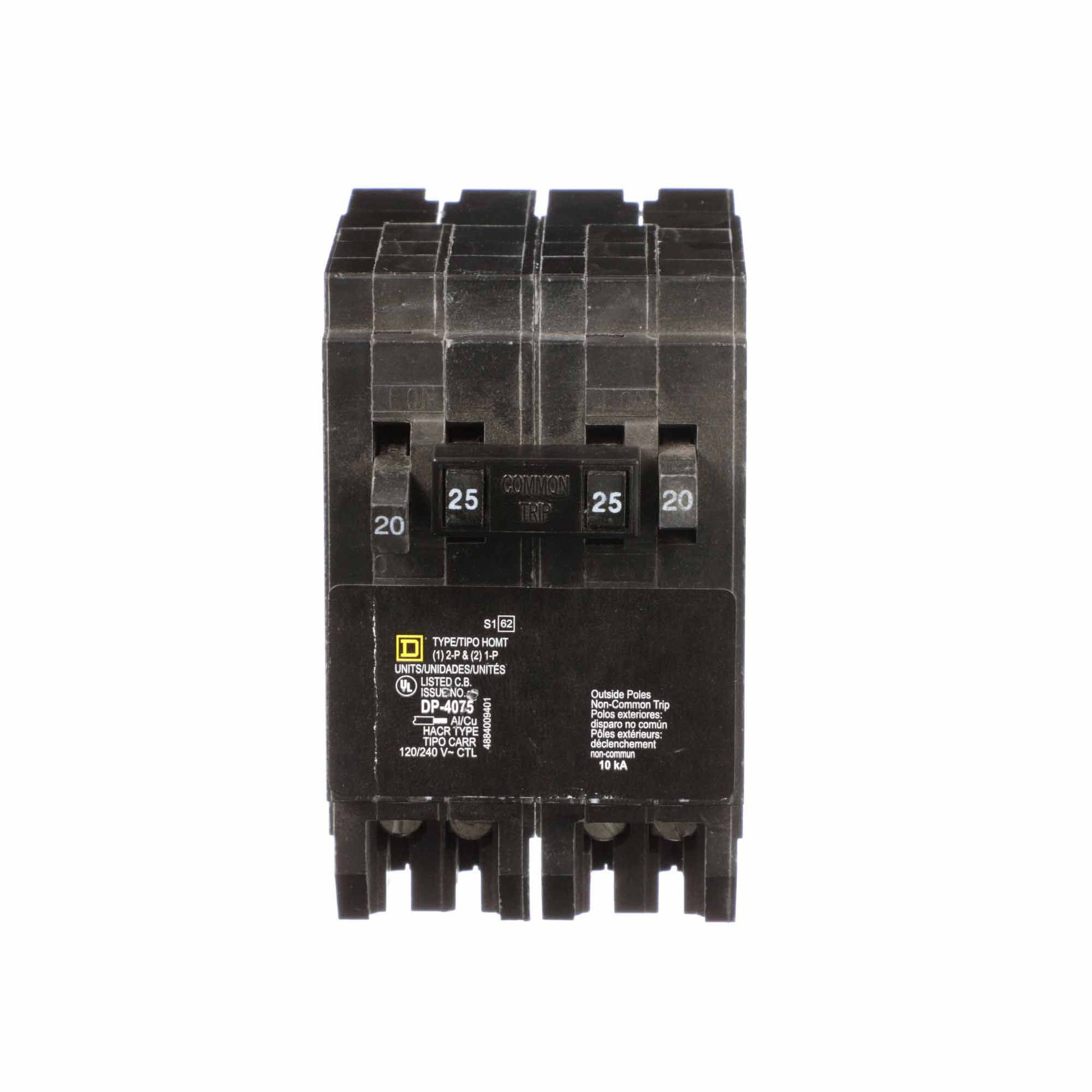 Square D Homeline Tandem Mini Circuit Breaker 20A 25A 1 & 2 Pole 120/240V 10kA Plug-In