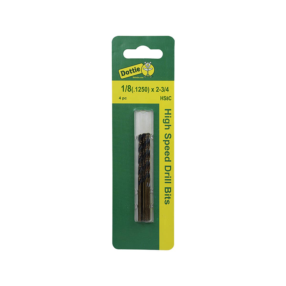 Dottie HS8C Dottie 1/8 in High Speed Steel Drill (Carded) HS8C
