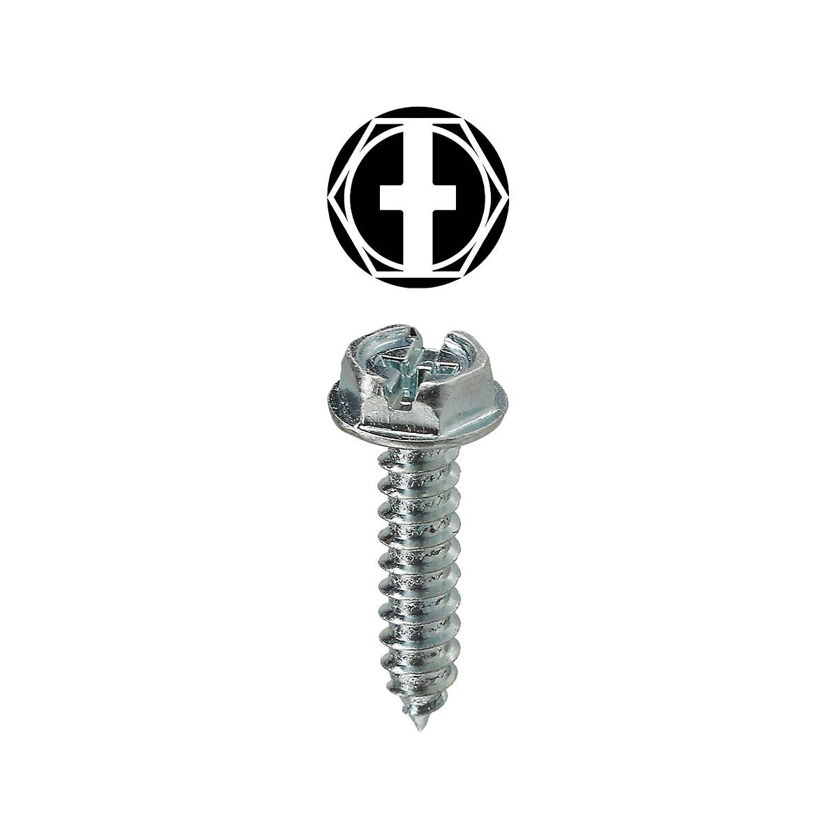Dottie HWSMS61 Dottie #6 x 1 in Phillips/Slotted Hex Washer Head Sheet Metal Screw HWSMS61