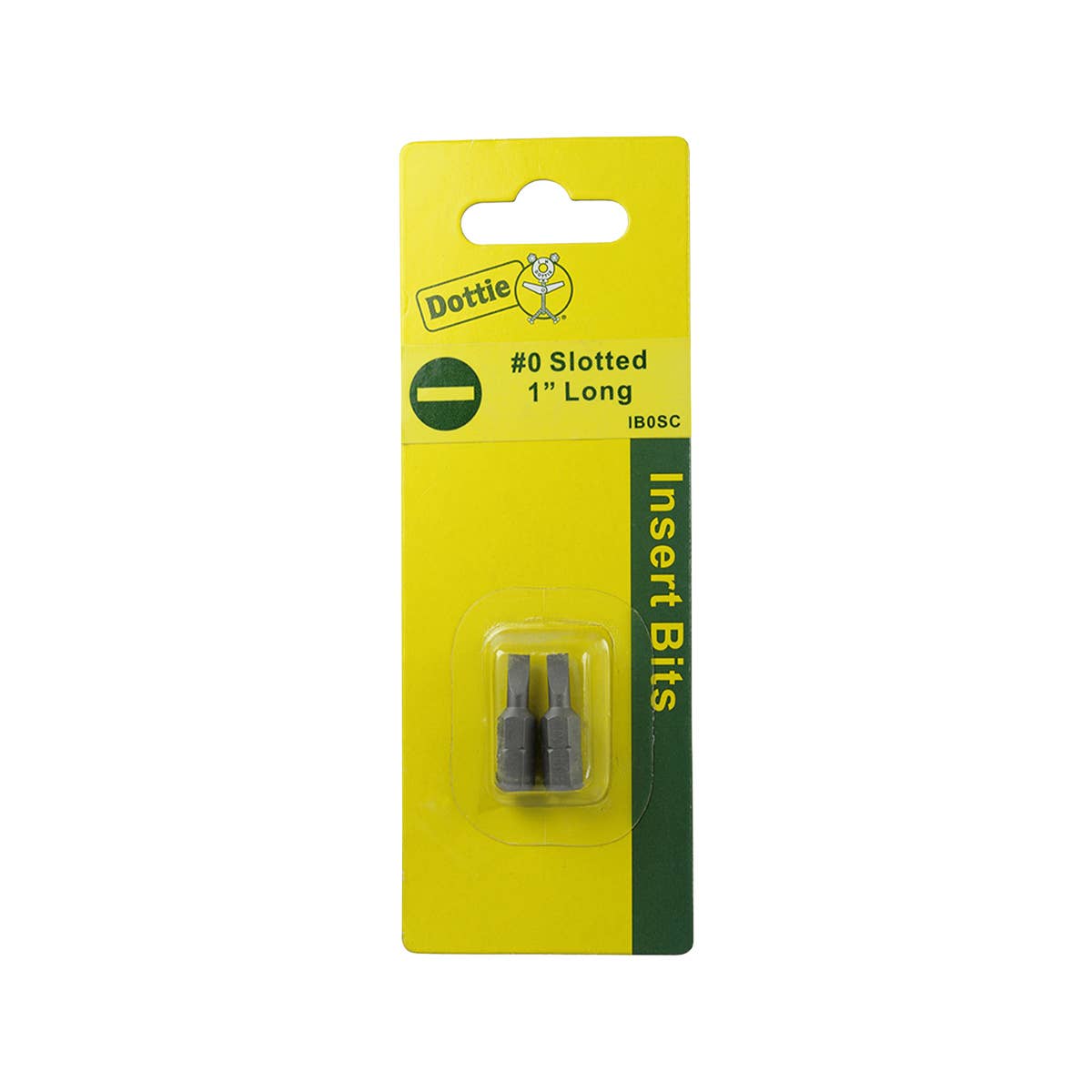 Dottie IB0SC Dottie #0 x 1 in Slotted Insert Bit (Carded) IB0SC