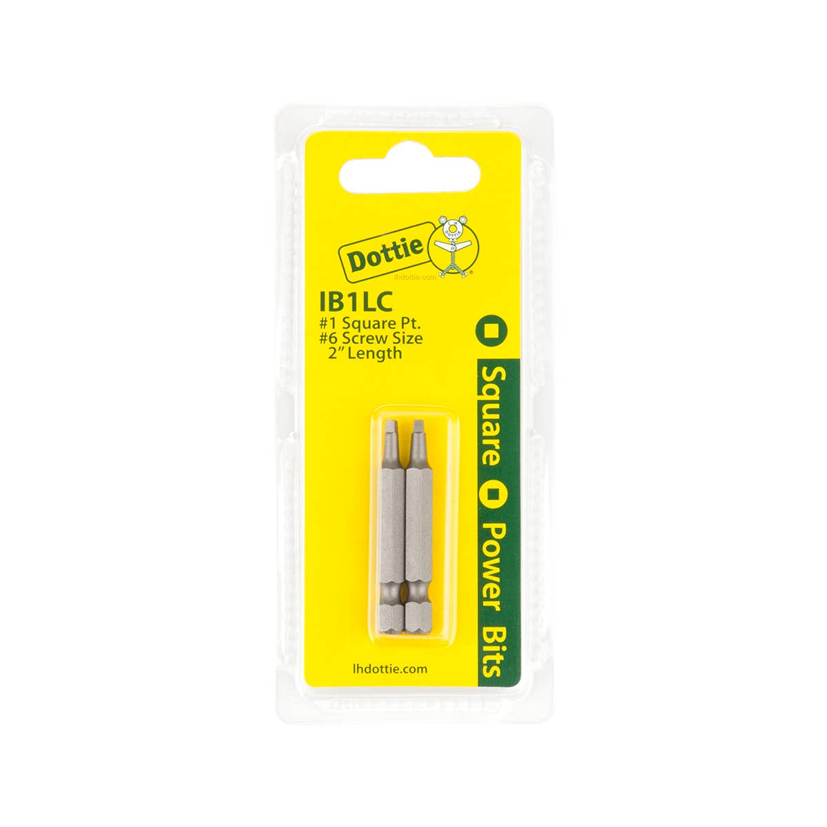Dottie IB1LC Dottie #1 x 2 in Square Drive Power Bit (Carded) IB1LC