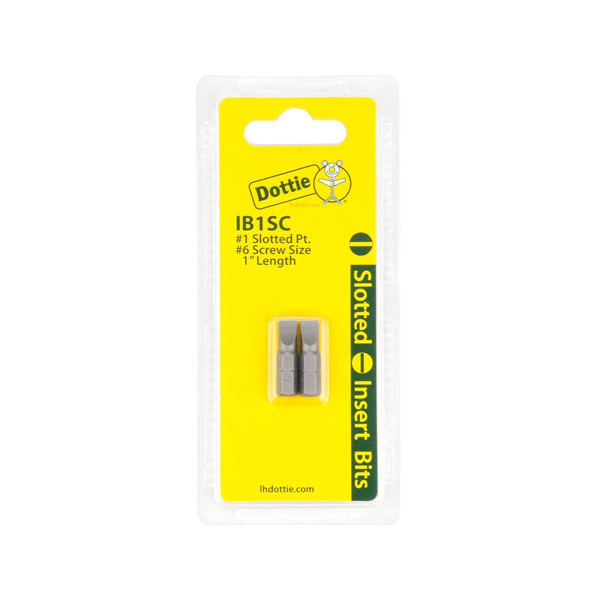 Dottie IB1SC Dottie #1 x 1 in Slotted Insert Bit (Carded) IB1SC