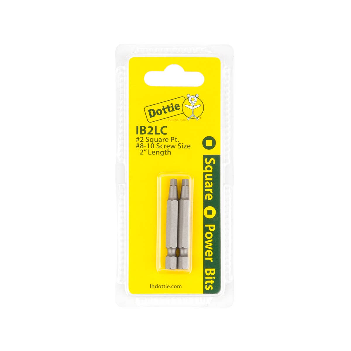 Dottie IB2LC Dottie #2 x 2 in Square Drive Power Bit (Carded) IB2LC