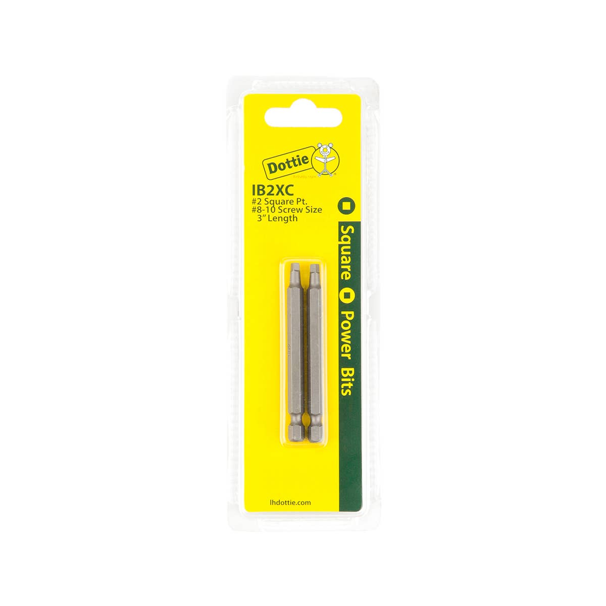 Dottie IB2XC Dottie #2 x 3 in Square Drive Power Bit (Carded) IB2XC