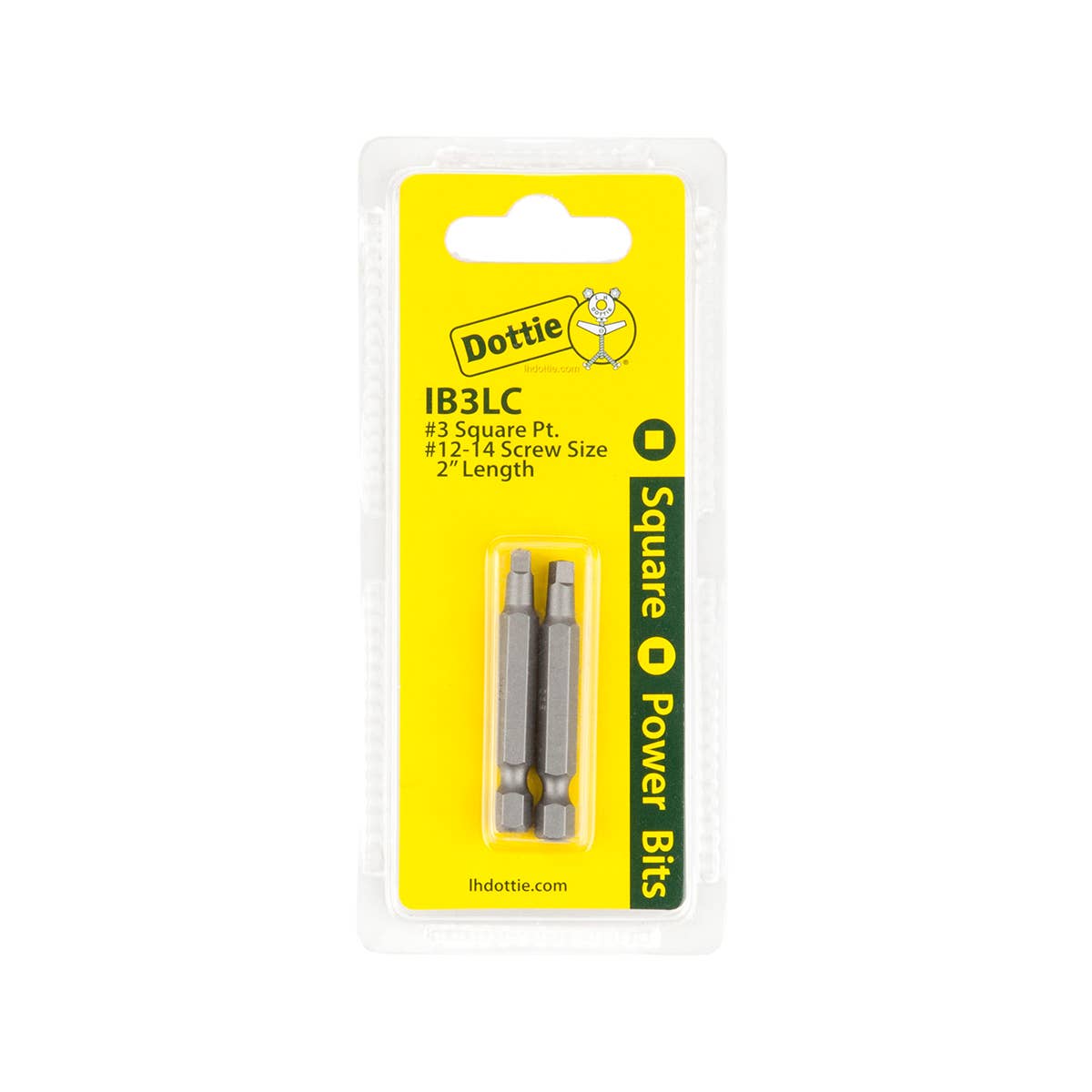Dottie IB3LC Dottie #3 x 2 in Square Drive Power Bit (Carded) IB3LC