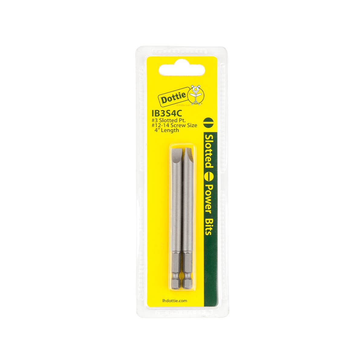 Dottie IB3S4C Dottie #3 x 4 in Slotted Power Bit (Carded) IB3S4C
