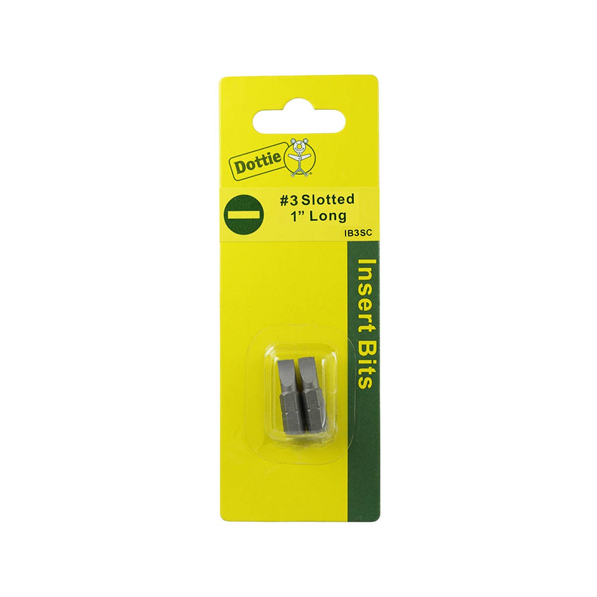 Dottie IB3SC Dottie #3 x 1 in Slotted Insert Bit (Carded) IB3SC