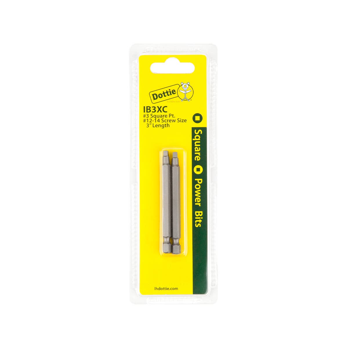 Dottie IB3XC Dottie #3 x 3 in Square Drive Power Bit (Carded) IB3XC