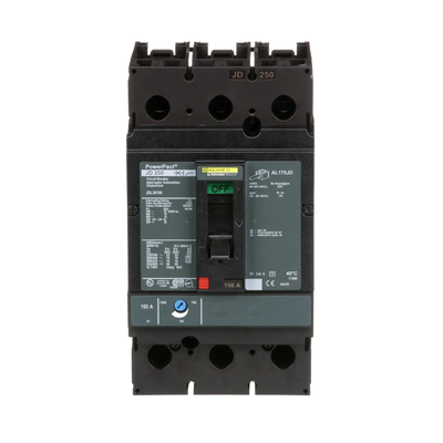 Square D 150A 600V 3 Pole Powerpact J Molded Case Circuit Breaker Thermal Magnetic